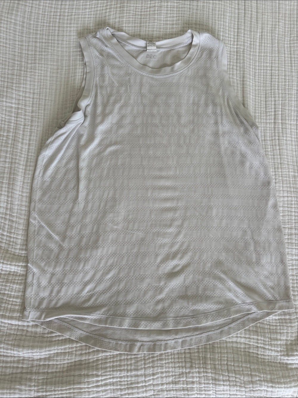 DSG White Textured Sleeveless Tank Top